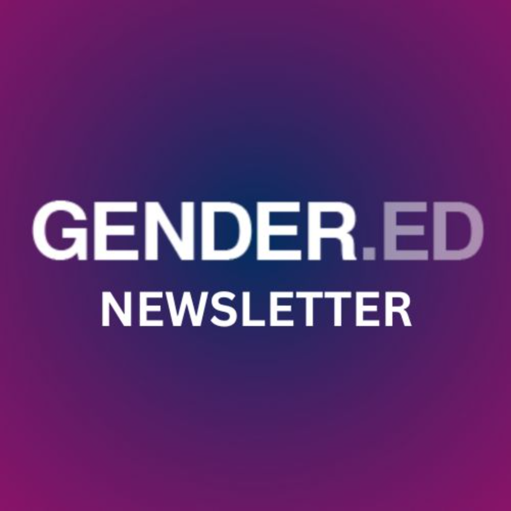 logo showing the GENDER.ED newsletter logo in purple