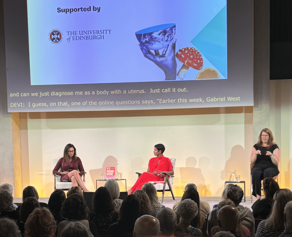 Naga Munchetty and Devi Sridhar in conversation at the Edinburgh International Book Festival